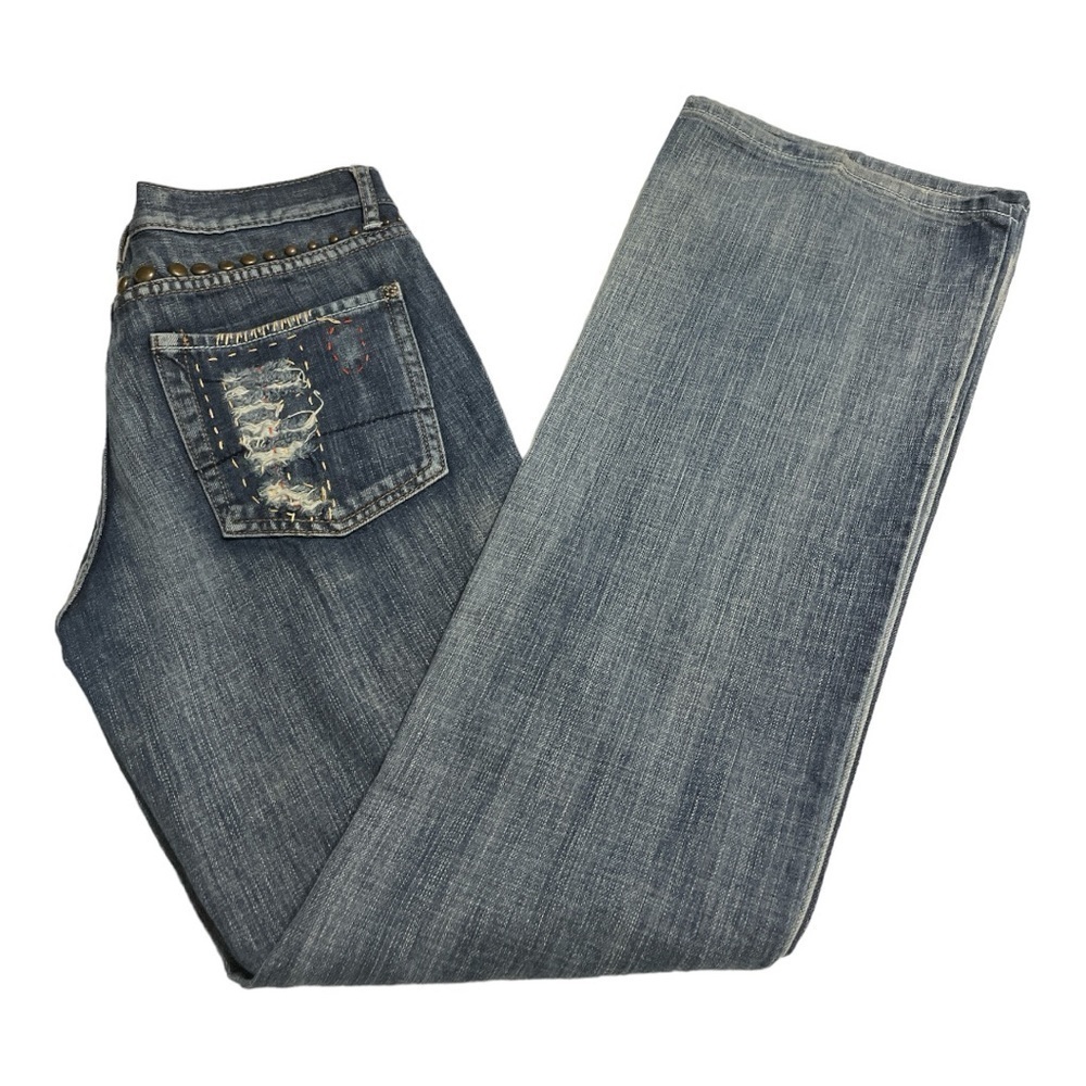 Y2K Grunge Yag Denim Studded Distressed Patchwork Jeans Women’s Size 7 / 30